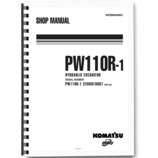 Komatsu PW110R-1 Wheeled Excavator Workshop Manual SN 2260010001 and UP Printed Book
