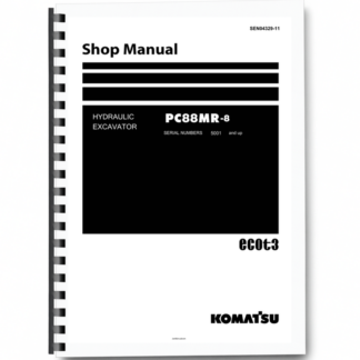 Komatsu PC88MR-8 Excavator Workshop Manual SN 5001 and UP Printed Book