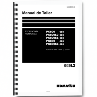 Komatsu PC800 LC SE-8E0 PC850 SE-8E0 Excavator Workshop Manual SN 65001 and UP GSN0527603 Printed Book