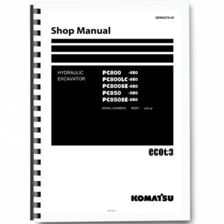 Komatsu PC800 LC SE-8E0 OC850 SE-8E0 Excavator Workshop Manual SN 65001 and UP Printed Book