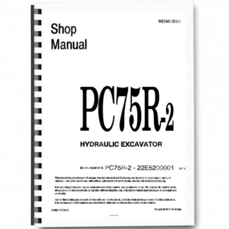 Komatsu PC75R-2 Excavator Workshop Manual SN 22E5200001 and UP Printed Book
