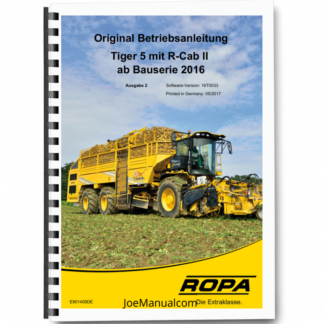 ROPA Tiger 5 R-Cab II Operation and Maintenance Manual DE Printed Book