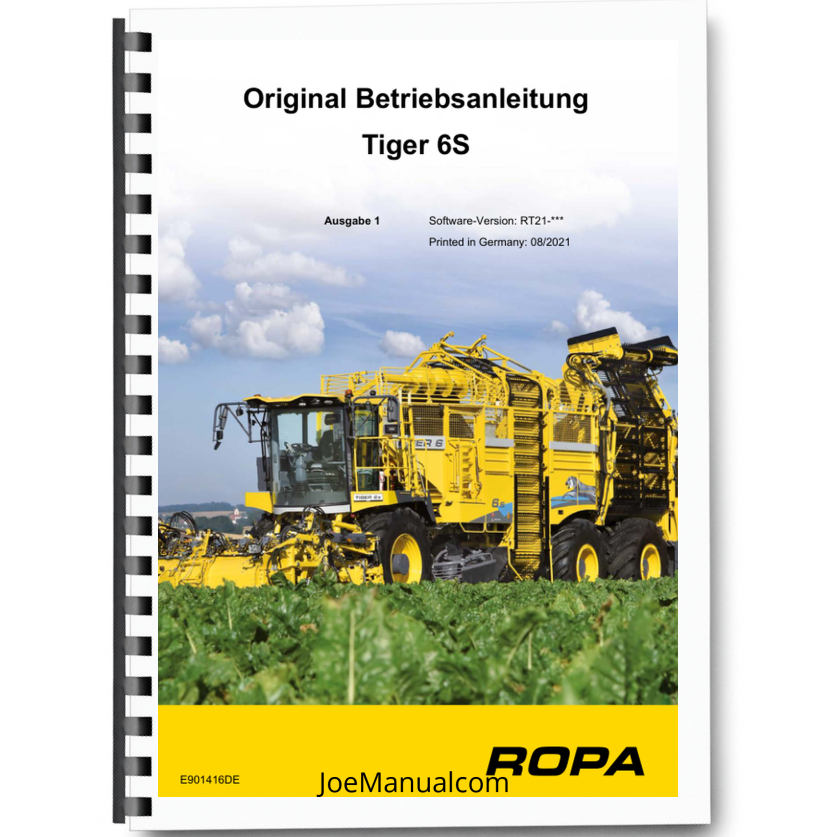 ROPA Tiger 6S Operation and Maintenance Manual DE Printed Book
