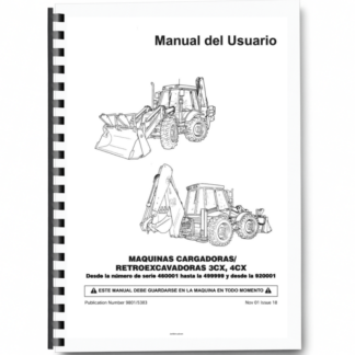 JCB 3CX 4CX 4C 4CN Backhoe Loader Operators Manual 460001-499999 920001-929999 ES 9801/5383 Printed Book