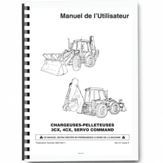 JCB 3CX 4CX 4C 4CN Servo Command Backhoe Loader Operators Manual 483468-499999 FR 9801/8511 Printed Book