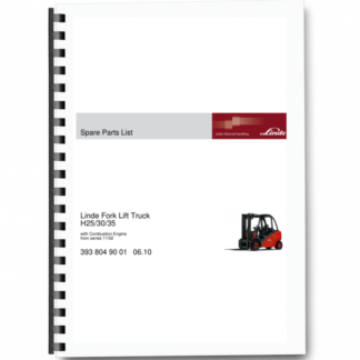 Linde H25 H30 H35 393 Series Forklift Parts Catalog Printed Book