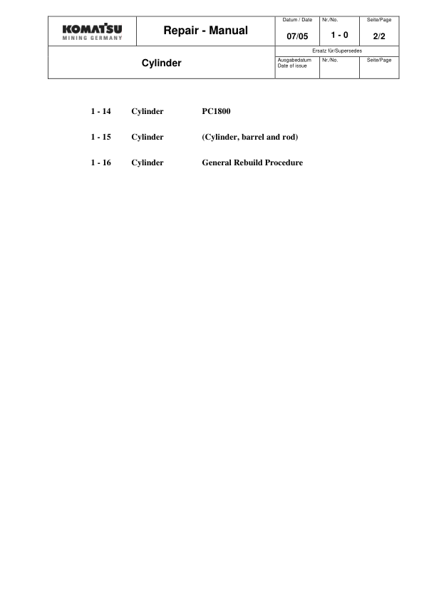 Komatsu ALL Mining Shovel Excavator Repair Manual - Image 10