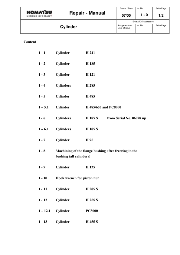 Komatsu ALL Mining Shovel Excavator Repair Manual - Image 9
