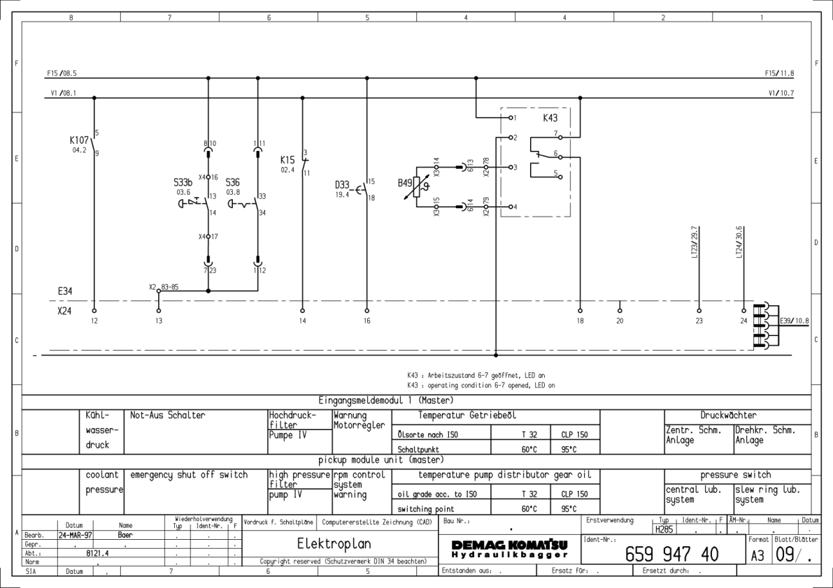 Komatsu H285S Mining Shovel Excavator Electrical and Hydraulic Diagrams SN 78135 and UP - Image 3