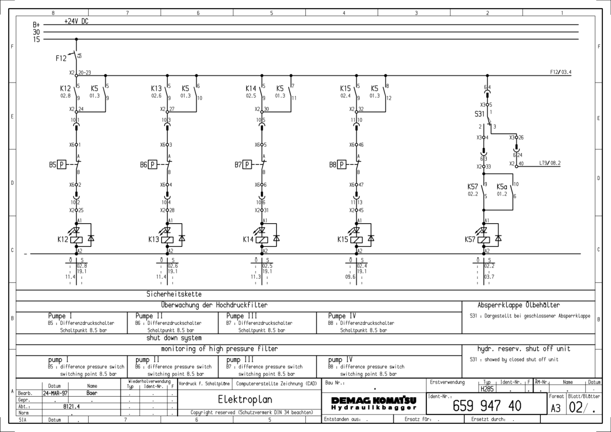 Komatsu H285S Mining Shovel Excavator Electrical and Hydraulic Diagrams SN 78135 and UP - Image 7