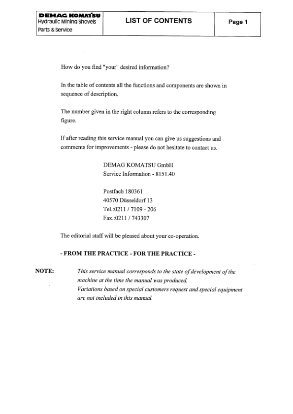 Komatsu H285S Mining Shovel Excavator Hydraulic Service Manual Manual SN 78115 and UP - Image 5