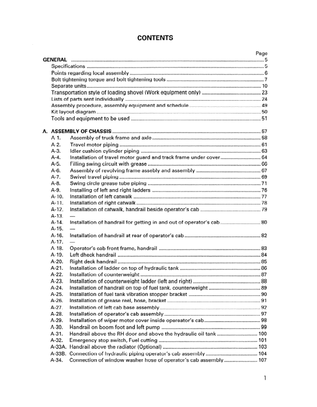 Komatsu PC1800-6 Mining Shovel Excavator Field Assembly Manual SN 10001 and UP - Image 6