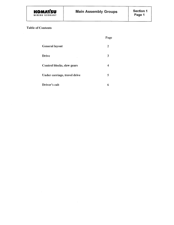 Komatsu PC3000-1 Mining Shovel Excavator Workshop Manual SN 6182 and UP - Image 3