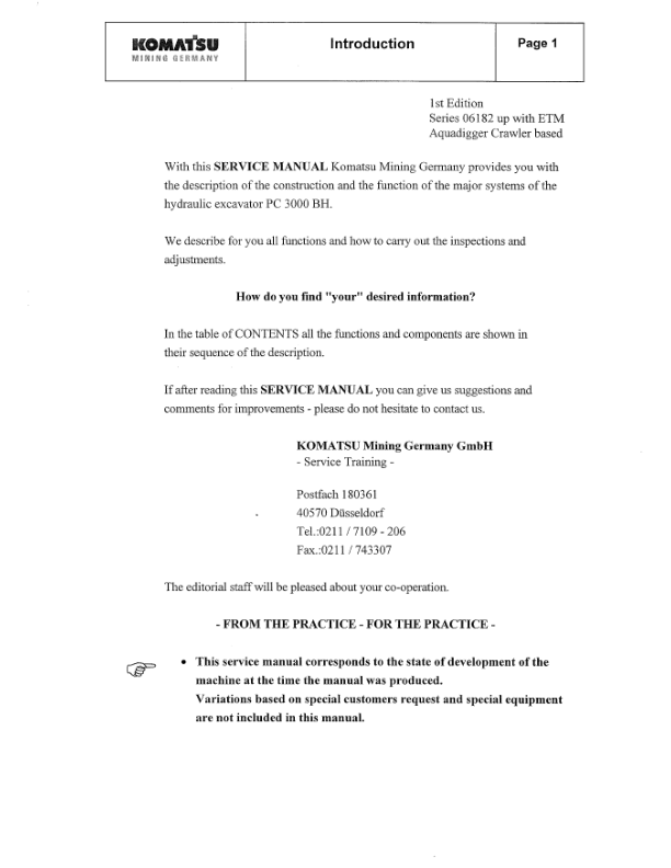 Komatsu PC3000-1 Mining Shovel Excavator Workshop Manual SN 6182 and UP - Image 6