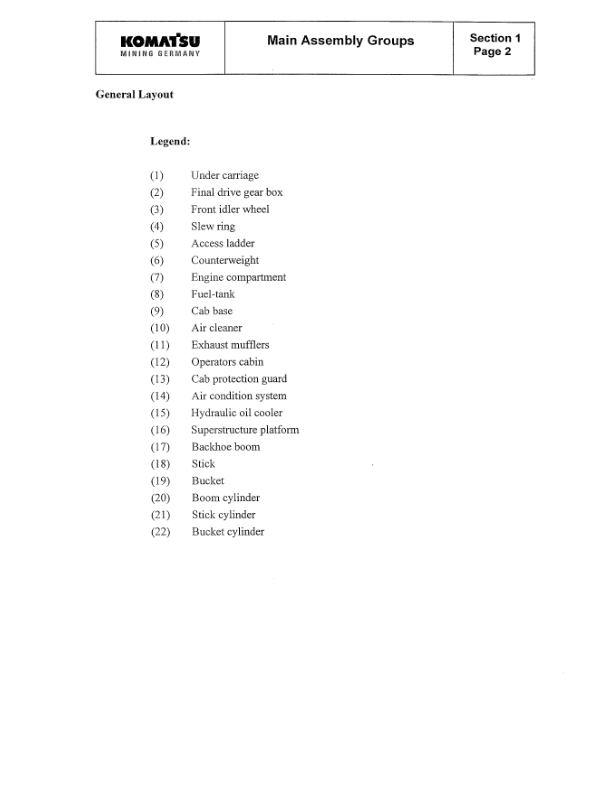 Komatsu PC3000-1 Mining Shovel Excavator Workshop Manual SN 6182 and UP - Image 5