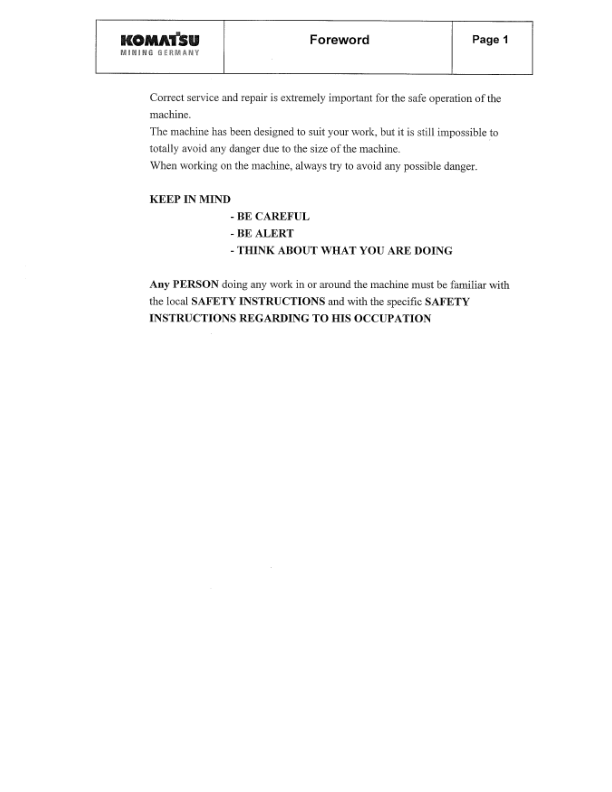 Komatsu PC3000-1 Mining Shovel Excavator Workshop Manual SN 6182 and UP - Image 7