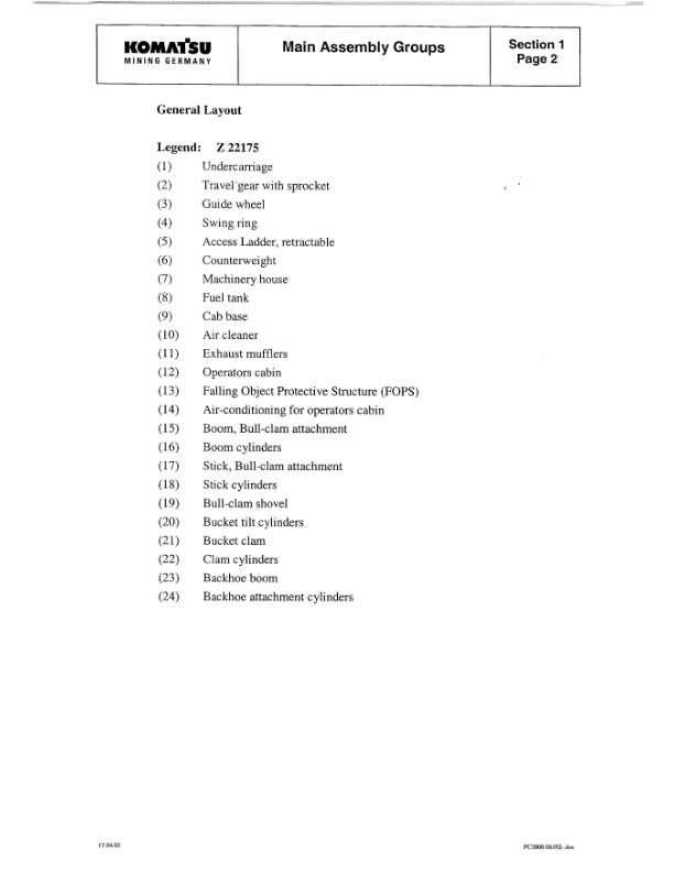 Komatsu PC3000-1 Mining Shovel Excavator Workshop Manual SN 6194 and UP - Image 3
