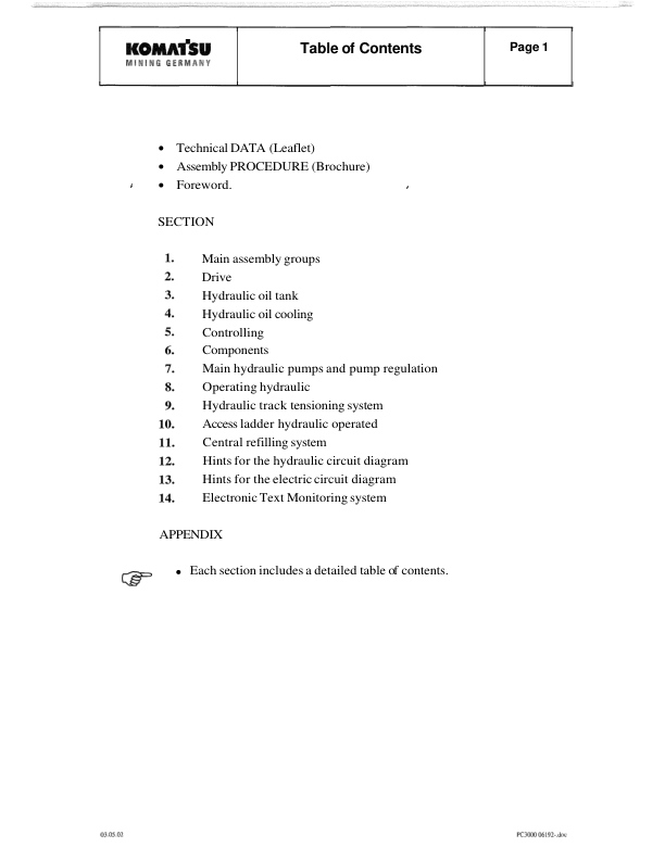 Komatsu PC3000-1 Mining Shovel Excavator Workshop Manual SN 6194 and UP - Image 9