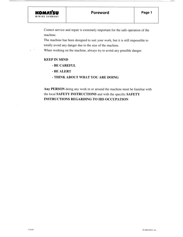 Komatsu PC3000-1 Mining Shovel Excavator Workshop Manual SN 6199 and UP - Image 7