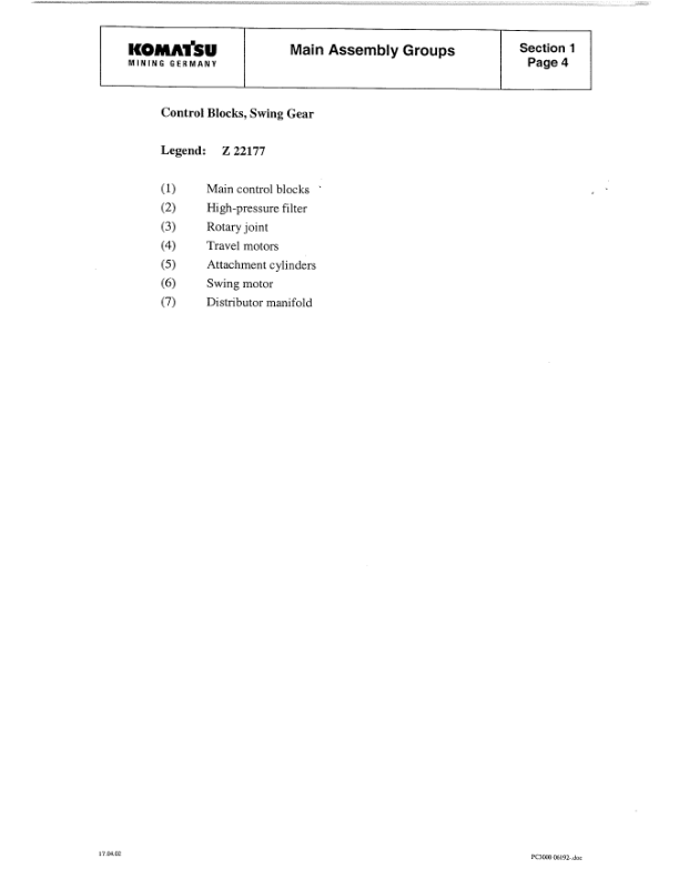 Komatsu PC3000-1 Mining Shovel Excavator Workshop Manual SN 6199 and UP - Image 13