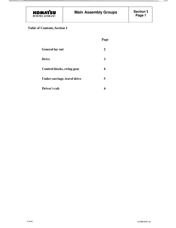 Komatsu PC3000-1 Mining Shovel Excavator Workshop Manual SN 6199 and UP - Image 10