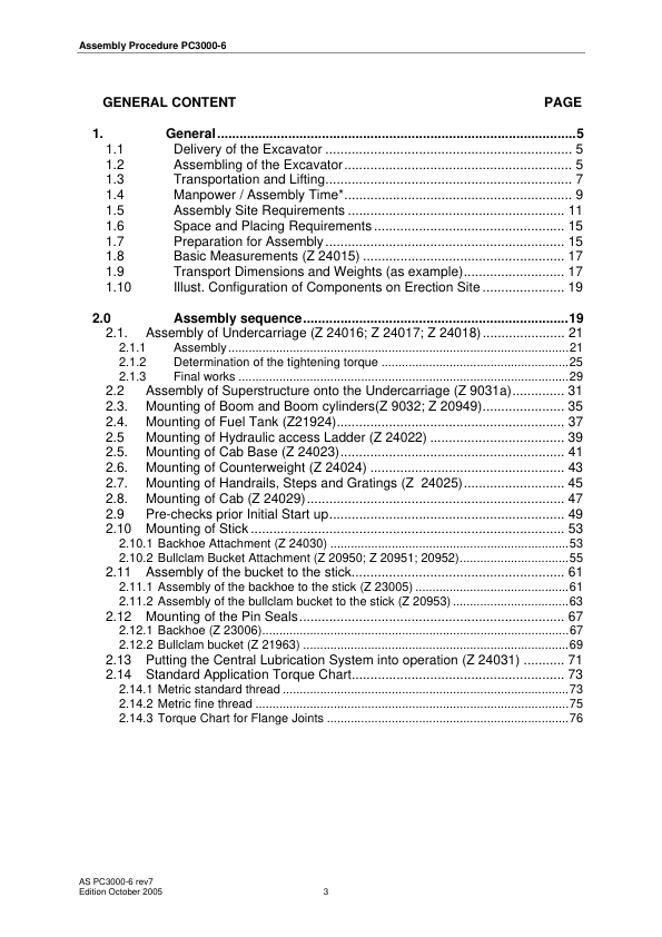 Komatsu PC3000-6 Mining Shovel Excavator Field Assembly Manual - Image 5