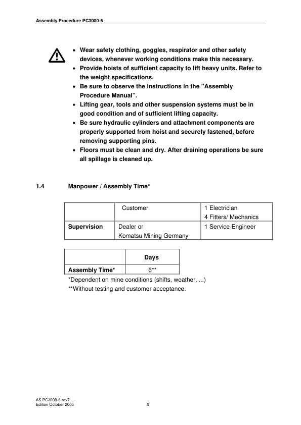 Komatsu PC3000-6 Mining Shovel Excavator Field Assembly Manual - Image 8