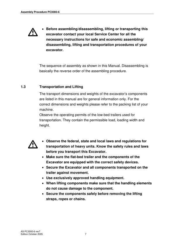 Komatsu PC3000-6 Mining Shovel Excavator Field Assembly Manual - Image 7