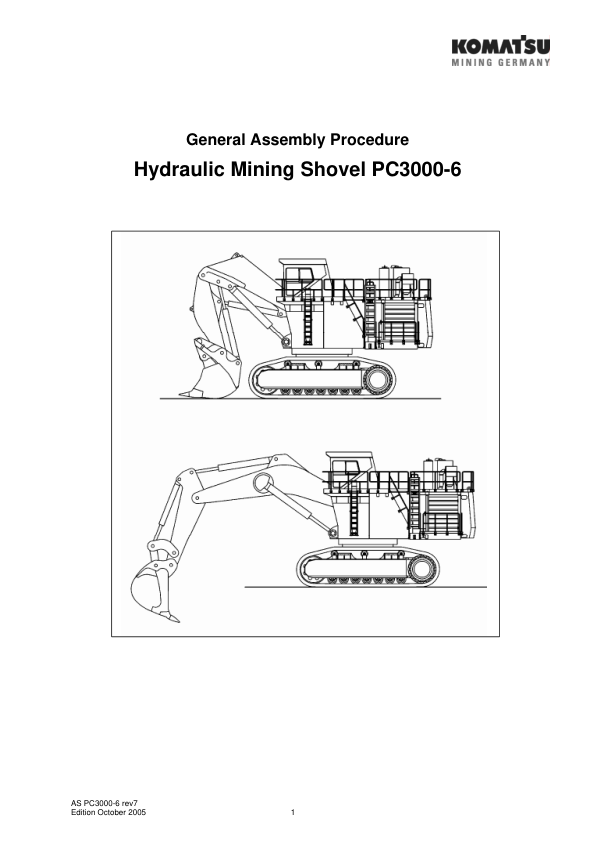 Komatsu PC3000-6 Mining Shovel Excavator Field Assembly Manual - Image 2