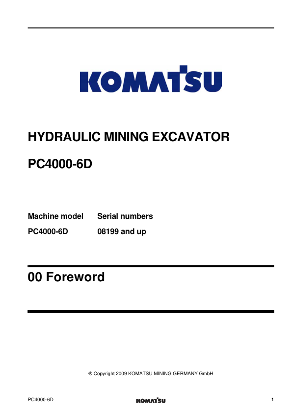 Komatsu PC4000-6 Mining Shovel Excavator Workshop Manual SN 08199 and UP - Image 6