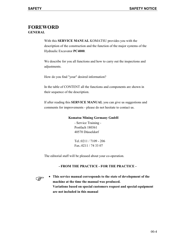 Komatsu PC4000-6 Mining Shovel Excavator Workshop Manual SN 8152 and UP - Image 10