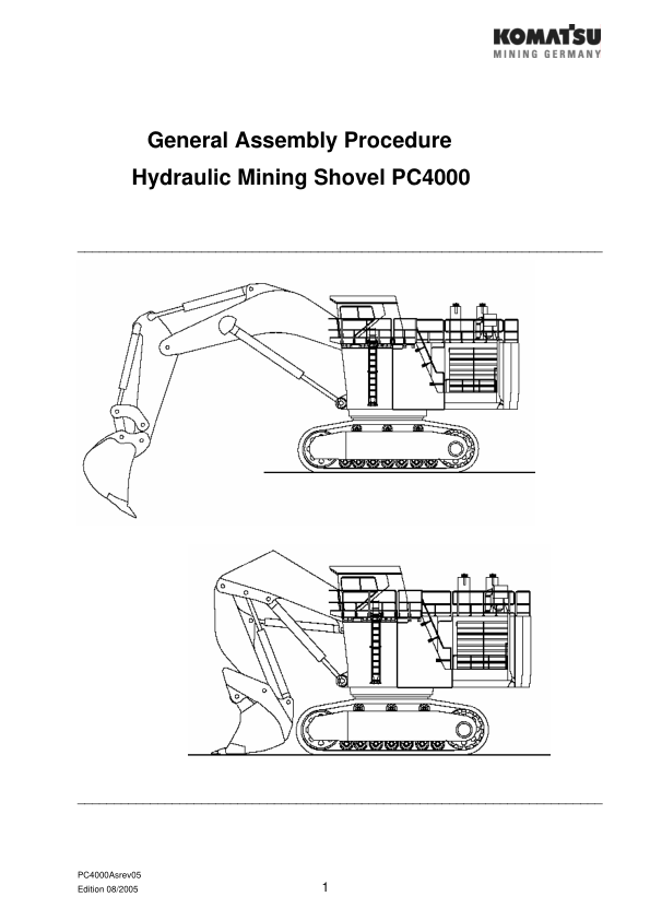 Komatsu PC4000 Mining Shovel Excavator Field Assembly Manual - Image 2