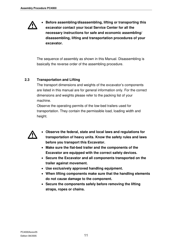 Komatsu PC4000 Mining Shovel Excavator Field Assembly Manual - Image 4