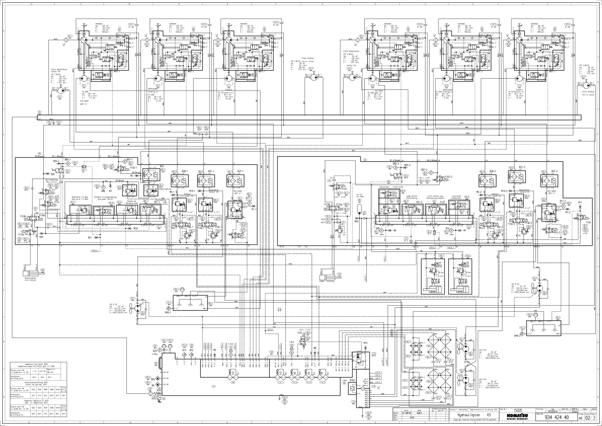 Komatsu PC5500-6 Mining Shovel Excavator Electrical and Hydraulic Diagrams SN 15025 and UP - Image 8