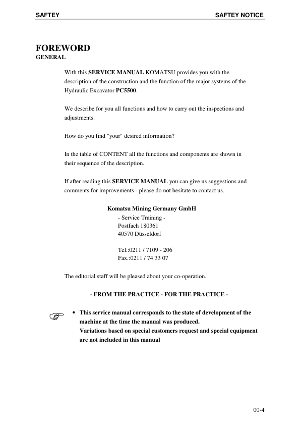 Komatsu PC5500-6 Mining Shovel Excavator Service Manual SN 15014 and UP - Image 10