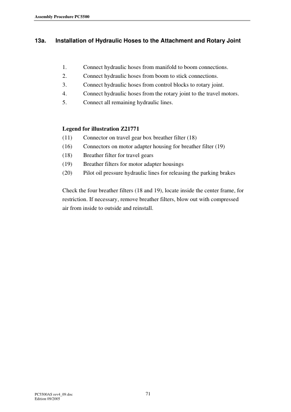 Komatsu PC5500 Mining Shovel Excavator Field Assembly Manual - Image 12