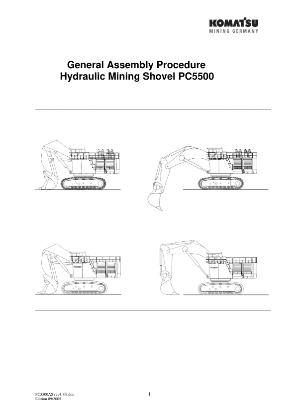 Komatsu PC5500 Mining Shovel Excavator Field Assembly Manual - Image 2