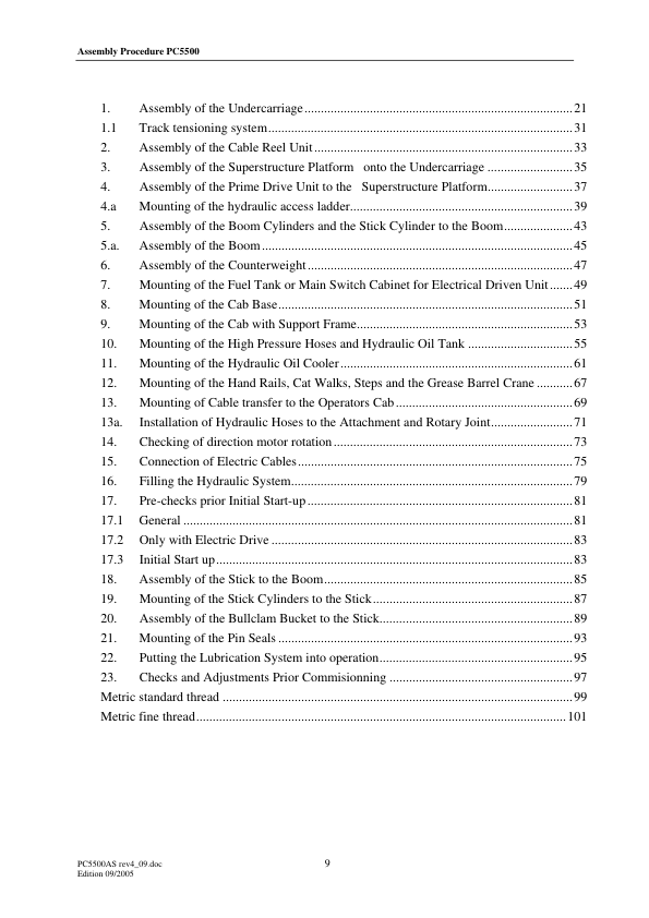 Komatsu PC5500 Mining Shovel Excavator Field Assembly Manual - Image 9
