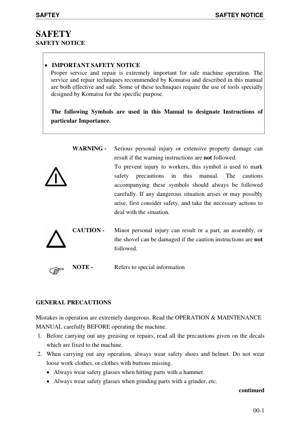Komatsu PC8000-6 Mining Shovel Excavator Service Manual SN 12046 and UP - Image 7