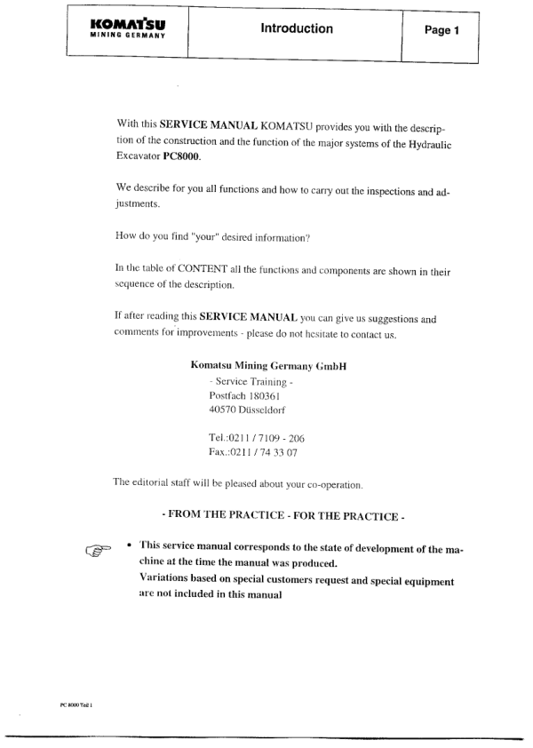 Komatsu PC8000 Mining Shovel Excavator Service Manual SN 12035 and UP with ECS-T - Image 2
