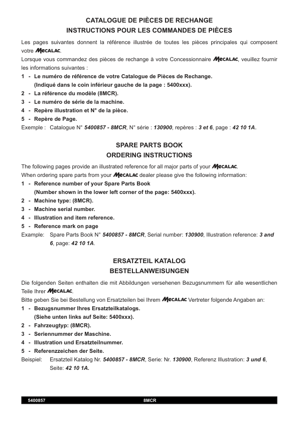 Mecalac 8MCR Tier 4i Excavator Parts Catalog SN from 130900 - Image 2