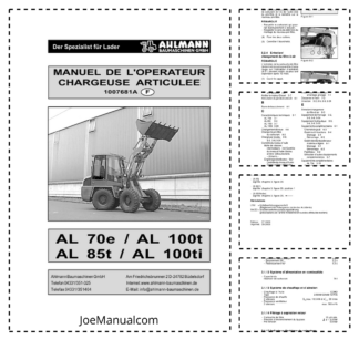 Ahlmann AL 70e AL 85t AL 100t AL 100ti Wheel Loader Operation Manual FR