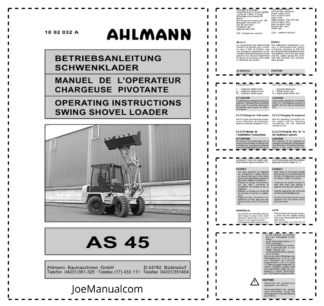 Ahlmann AS 45 Wheel Loader Operation Manual EN DE FR