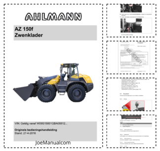 Ahlmann AZ 150f Wheel Loader Operation Manual SN from W09S15001GBA08812 NL