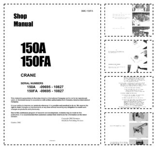 Komatsu 150A FA Crane Workshop Manual SN 09695-10827