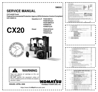 Komatsu CX20 Forklift Service Manual