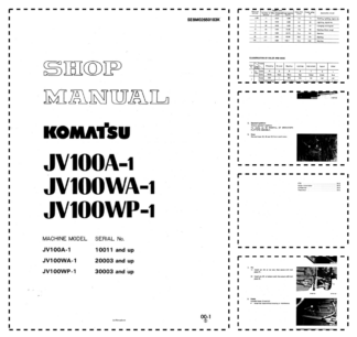 Komatsu JV100A-1 WA-1 WP-1 Roller Workshop Manual SN from 10001 20001 30001 and UP