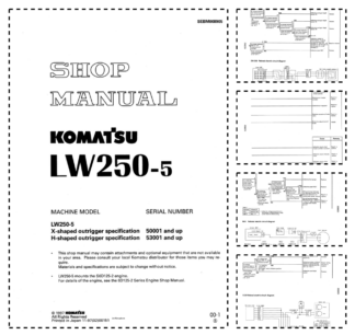 Komatsu LW250-5 Crane Workshop Manual SN 50001 53001 and UP