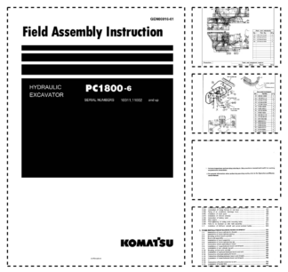 Komatsu PC1800-6 Mining Shovel Excavator Field Assembly Manual SN 10011 11002 and UP