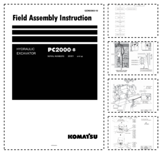 Komatsu PC2000-8 Mining Shovel Excavator Field Assembly Manual SN 20001 and UP